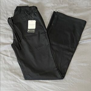Cherokee Luxe Black Straight-Leg Drawstring Scrub Pants